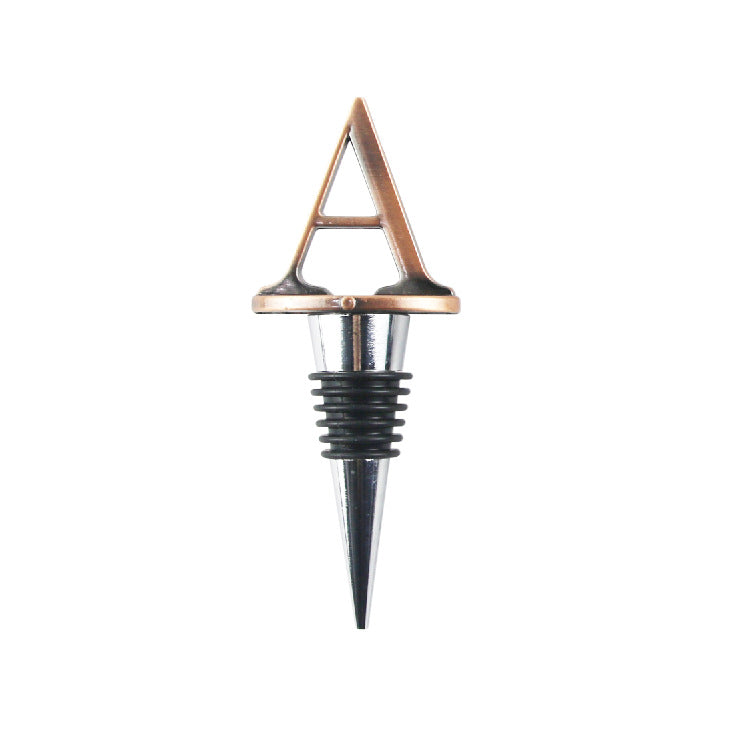 Wholesale Zinc Alloy 26 English Letter Wine Stopper Bottles